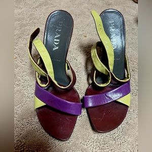 Vintage Prada heels with ankle strap